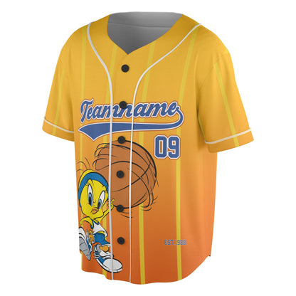 Custom Yellow Orange Authentic Baseball Jersey — Funny Bird Hoops Inspired Jersey — Basketball Fan S - Custom Fan Apparel Image 4