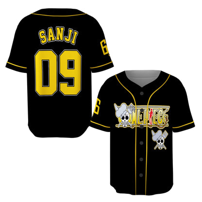 Custom One Piece Baseball Jersey Shirt, Personalized Cosplay Anime Style Team Uniform, Sports Fan Gift (Copy)