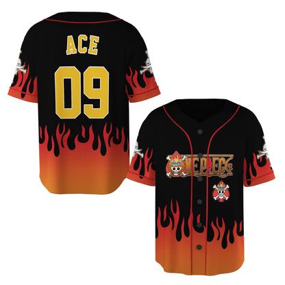 Custom One Piece Baseball Jersey Shirt, Personalized Cosplay Anime Style Team Uniform, Sports Fan Gift (Copy)