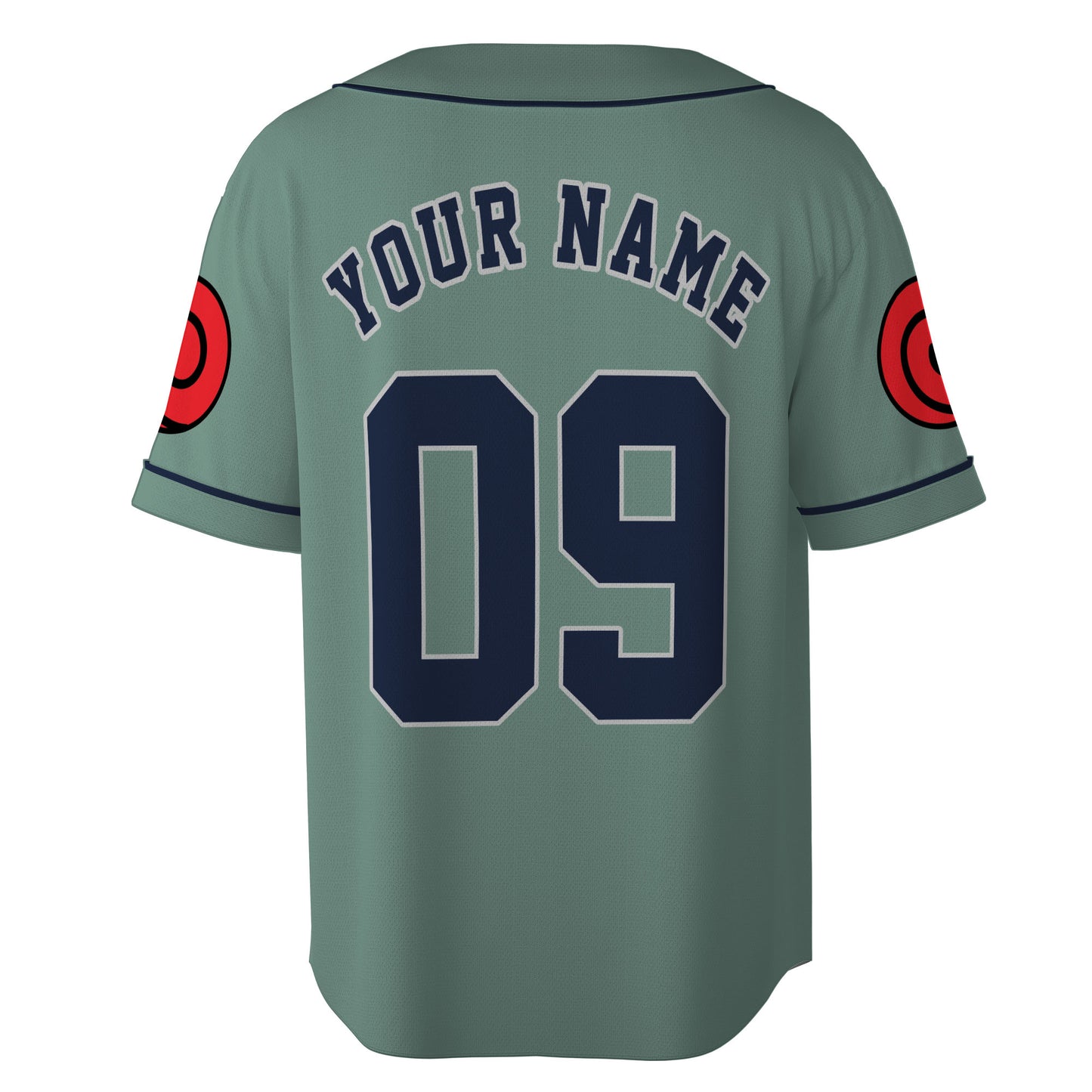 Custom Sage Green Navy Authentic Baseball Jersey, Ninja Anime Inspired Button Up Sports Jersey, Manga Fan Gift