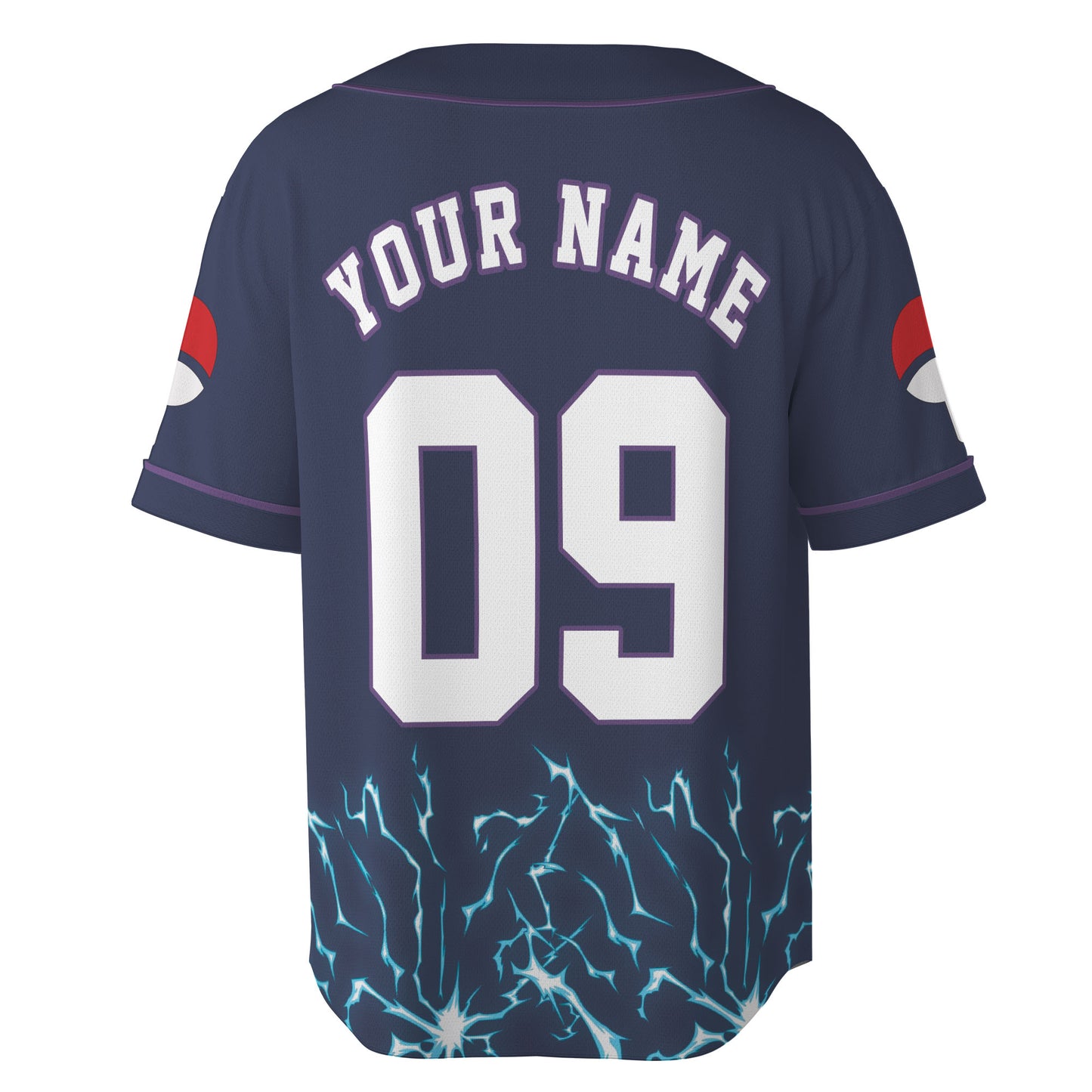 Custom Navy Purple Authentic Baseball Jersey, Anime Ninja Inspired Button Up Jersey, Manga Fan Cosplay Sports Shirt
