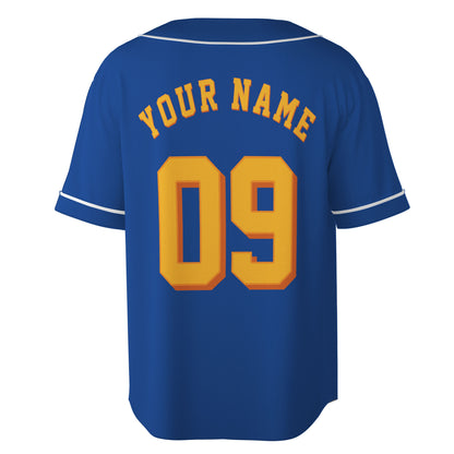Custom Royal Blue Authentic Baseball Jersey — Cartoon Basketball Duck Button Up Jersey — Retro Sport - Custom Fan Apparel Image 3