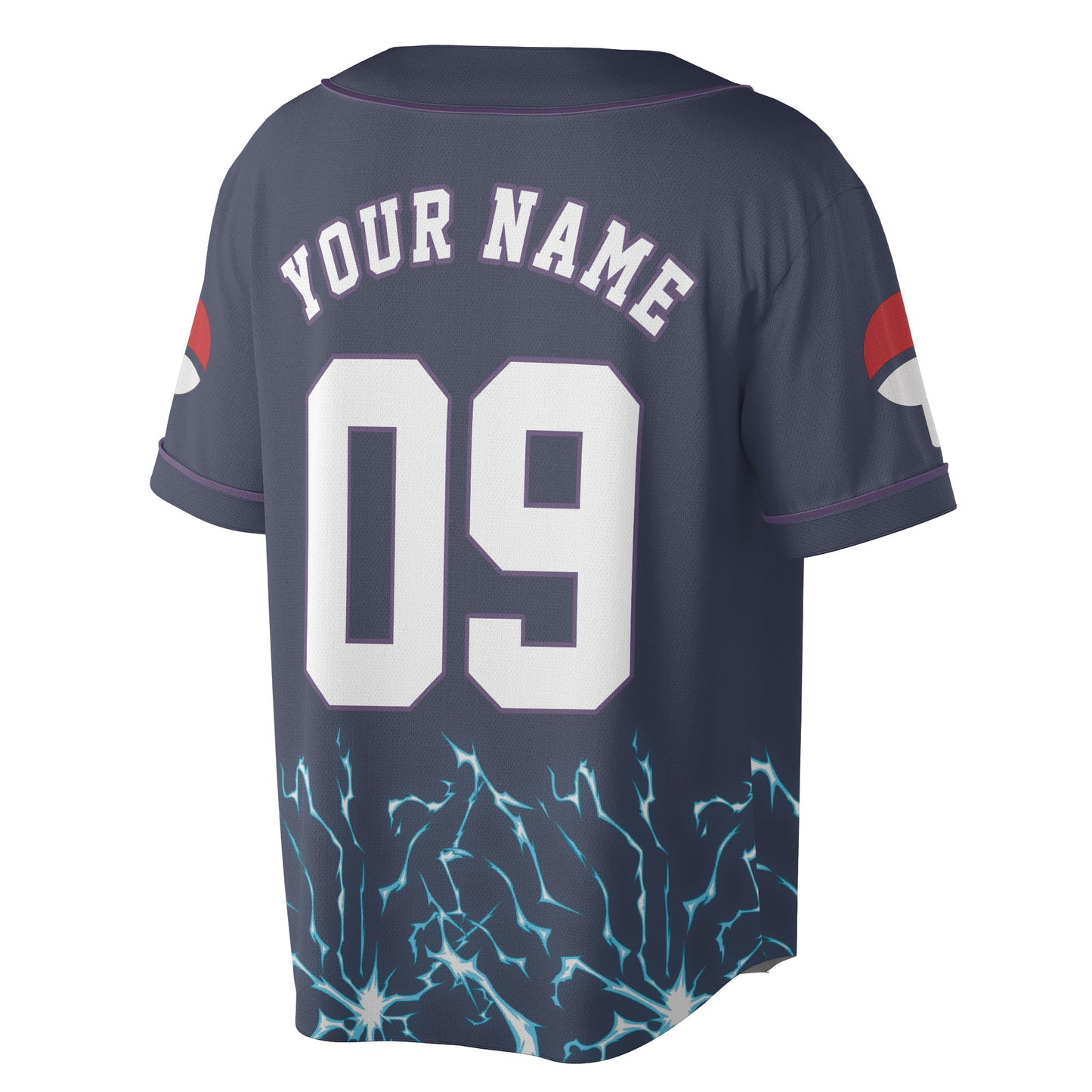 Custom Navy Purple Authentic Baseball Jersey, Anime Ninja Inspired Button Up Jersey, Manga Fan Cosplay Sports Shirt