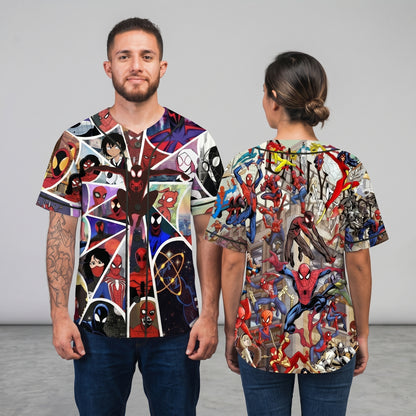 Custom Comic Web Hero Inspired Button Up Jersey