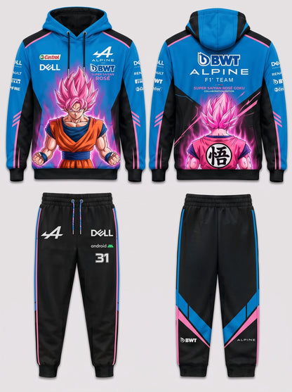 Sport Racing F1 x Son Goku Set — Hoodie & Sweatpants | 11 Formula Team Inspired Dragon Style