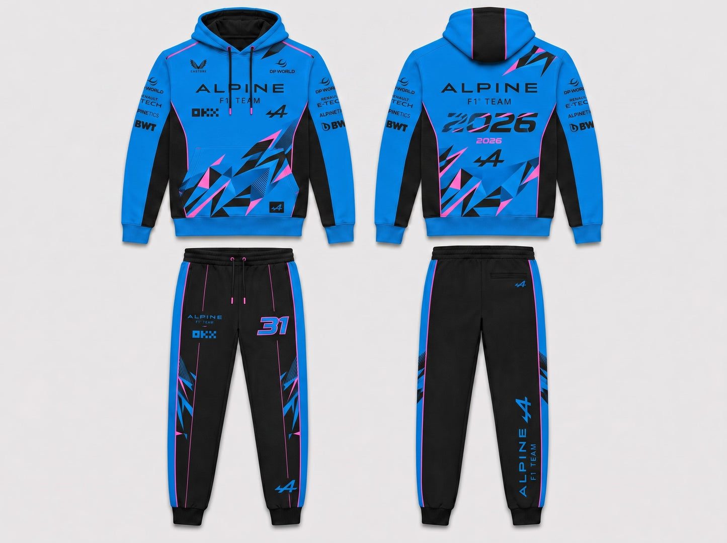 Formula Racing F1 Hoodie & Sweatpants Set — Motorsport Team Inspired Tracksuit — Racing Fan Outfit 2 - Custom Fan Apparel Image 9