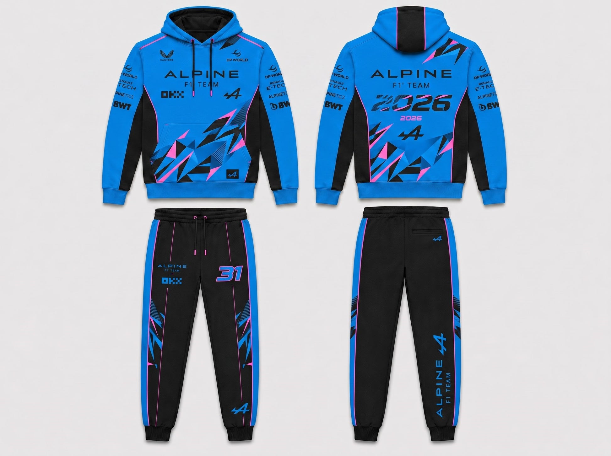 Formula Racing F1 Hoodie & Sweatpants Set — Motorsport Team Inspired Tracksuit — Racing Fan Outfit 2 - Custom Fan Apparel Image 9