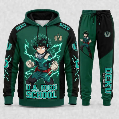 Limited Edition Hero Academy Anime Set — Hoodie & Sweatpants | Streetwear Gift - Custom Fan Apparel Image 2