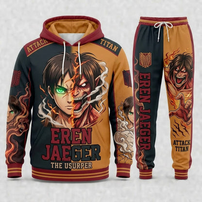 Limited Edition Titan Anime Fan Set — Hoodie & Sweatpants - Custom Fan Apparel Image 1