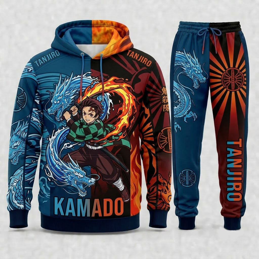 Limited Edition Demon Hunter Set | Anime Slayer Inspired Fan Hoodie & Sweatpants - Custom Fan Apparel Image 1