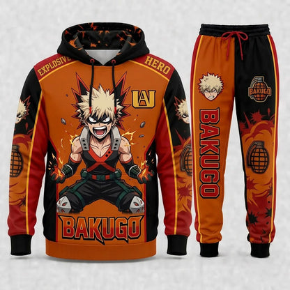 Limited Edition Hero Academy Anime Set — Hoodie & Sweatpants | Streetwear Gift - Custom Fan Apparel Image 3