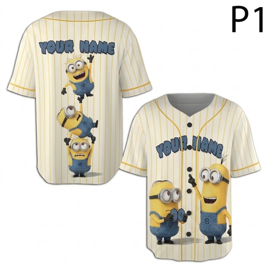 Personalized Baseball Jersey — Custom Name Number Cartoon Character Jersey — Funny Baseball Fan Gift - Custom Fan Apparel Image 1