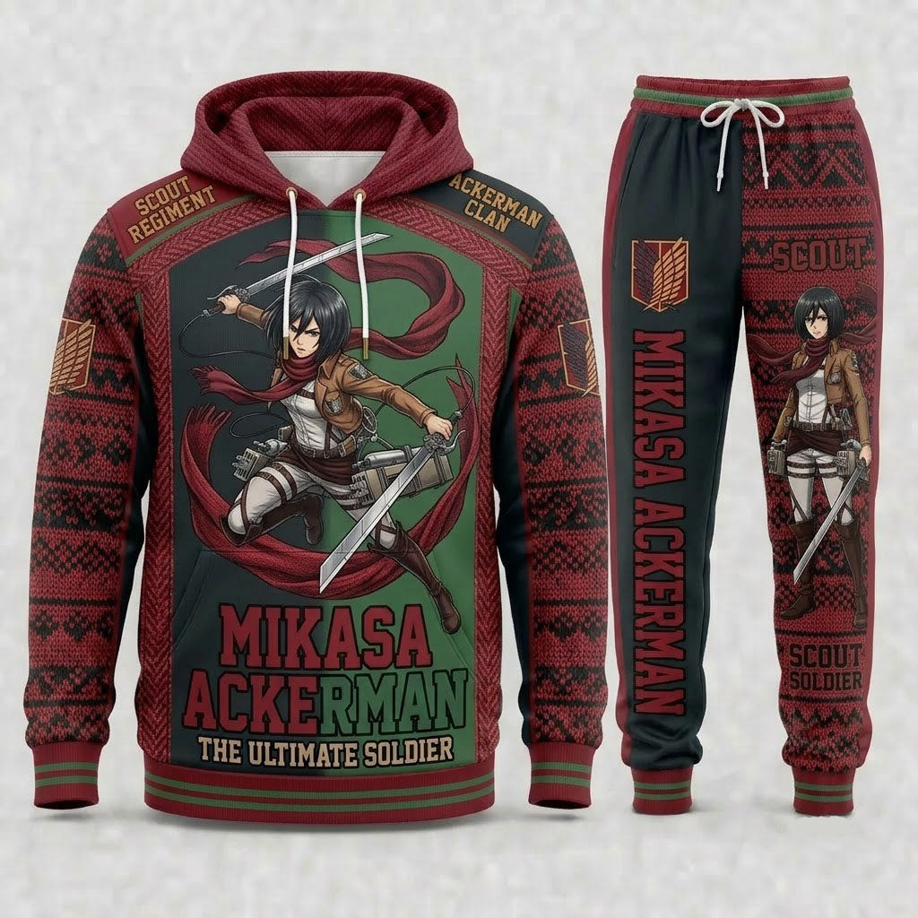Limited Edition Titan Anime Fan Set — Hoodie & Sweatpants - Custom Fan Apparel Image 2