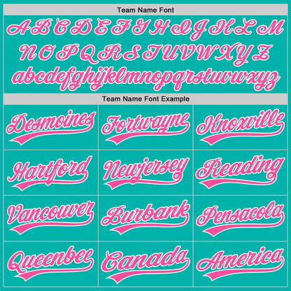 Custom Stitched Aqua Pink-White Baseball Pullover Sweatshirt Hoodie