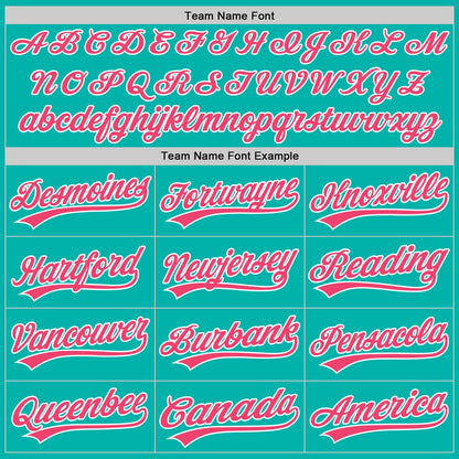Custom Stitched Aqua Neon Pink-White Baseball Pullover Sweatshirt Hoodie