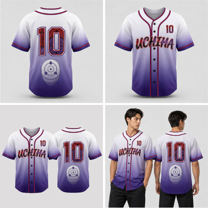 Custom Mystic Eye Baseball Jersey, Purple Gradient Anime Inspired Shirt