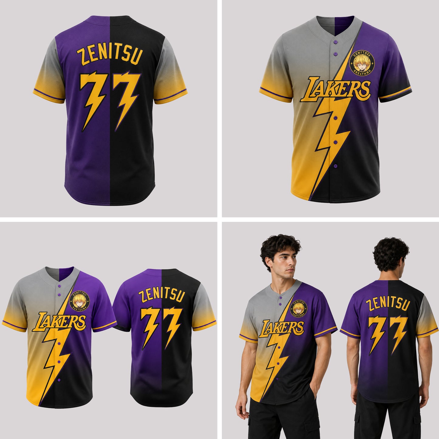 Personalized Yellow Lightning Baseball Jersey, Custom Name Number Basketball Style Shirt