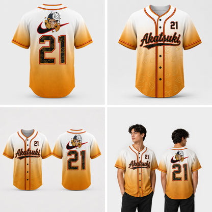 Custom Orange Masked Ninja Baseball Jersey, Personalized Name Number Anime Inspired Shirt