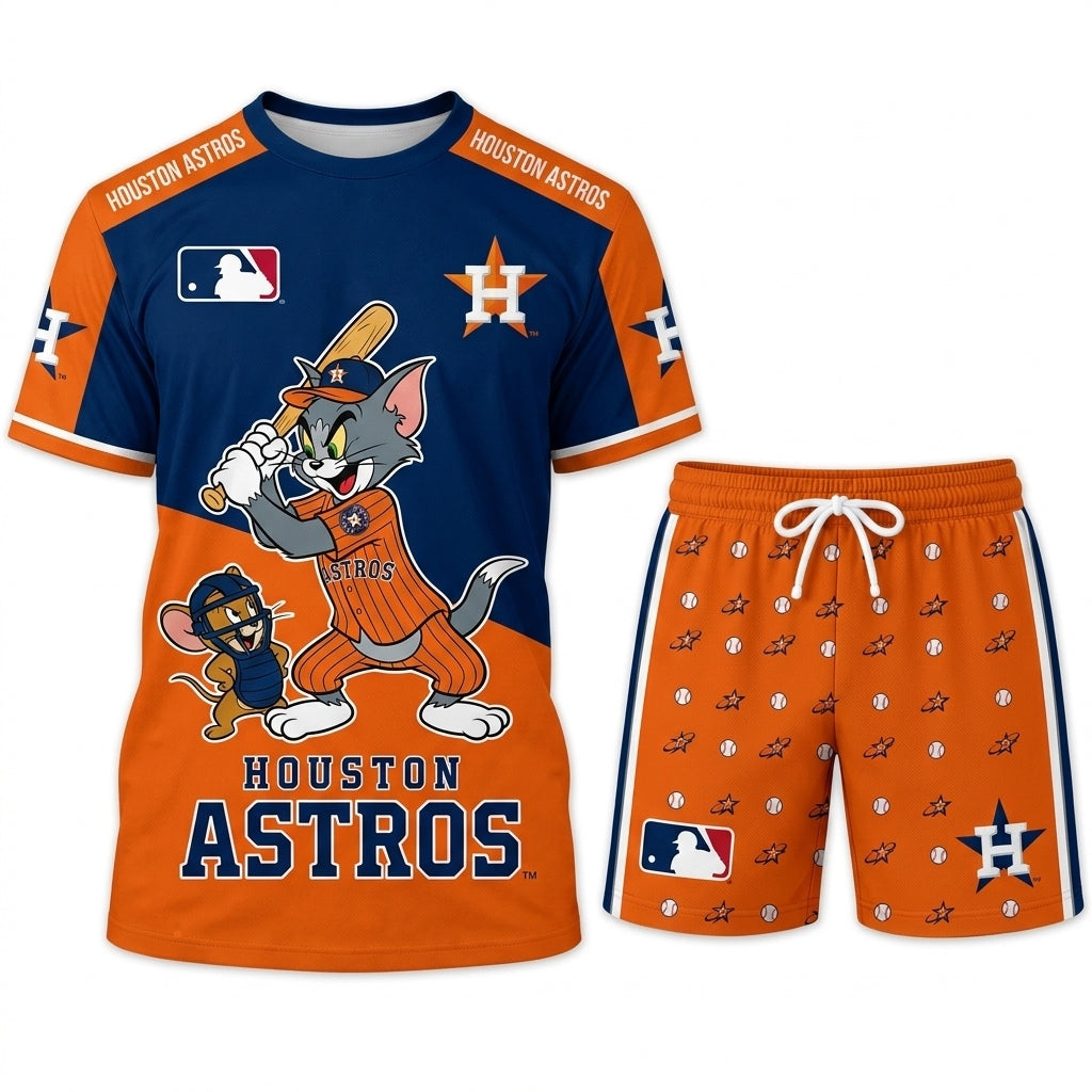 All USA Baseball Teams Inspired Fan Set, Graphic T-Shirt And Shorts Combo Outfit