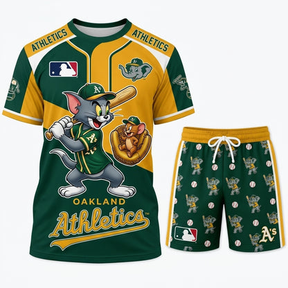 All USA Baseball Teams Inspired Fan Set, Graphic T-Shirt And Shorts Combo Outfit
