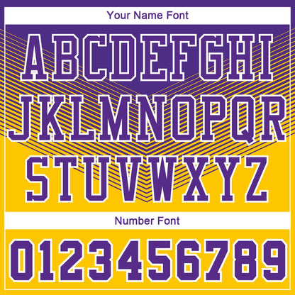 Custom Gold Purple-White Round Neck Sublimation Basketball Uniform Jersey
