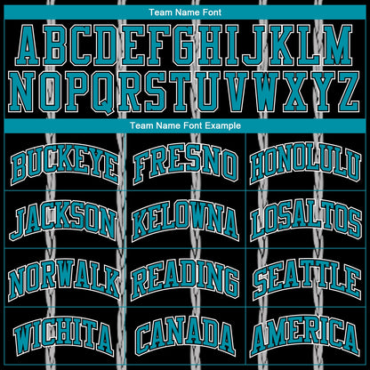 Custom Black Teal-White Round Neck Sublimation Basketball Uniform Jersey