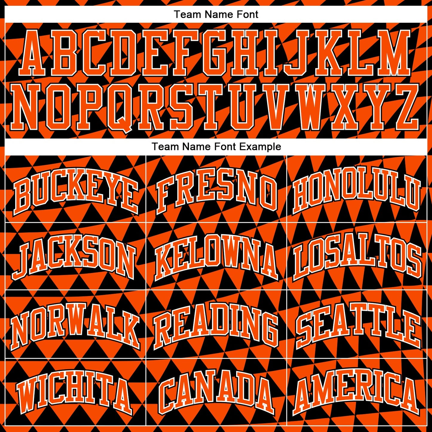 Custom Orange White-Black Triangle Shapes Round Neck Sublimation Basketball Uniform Jersey