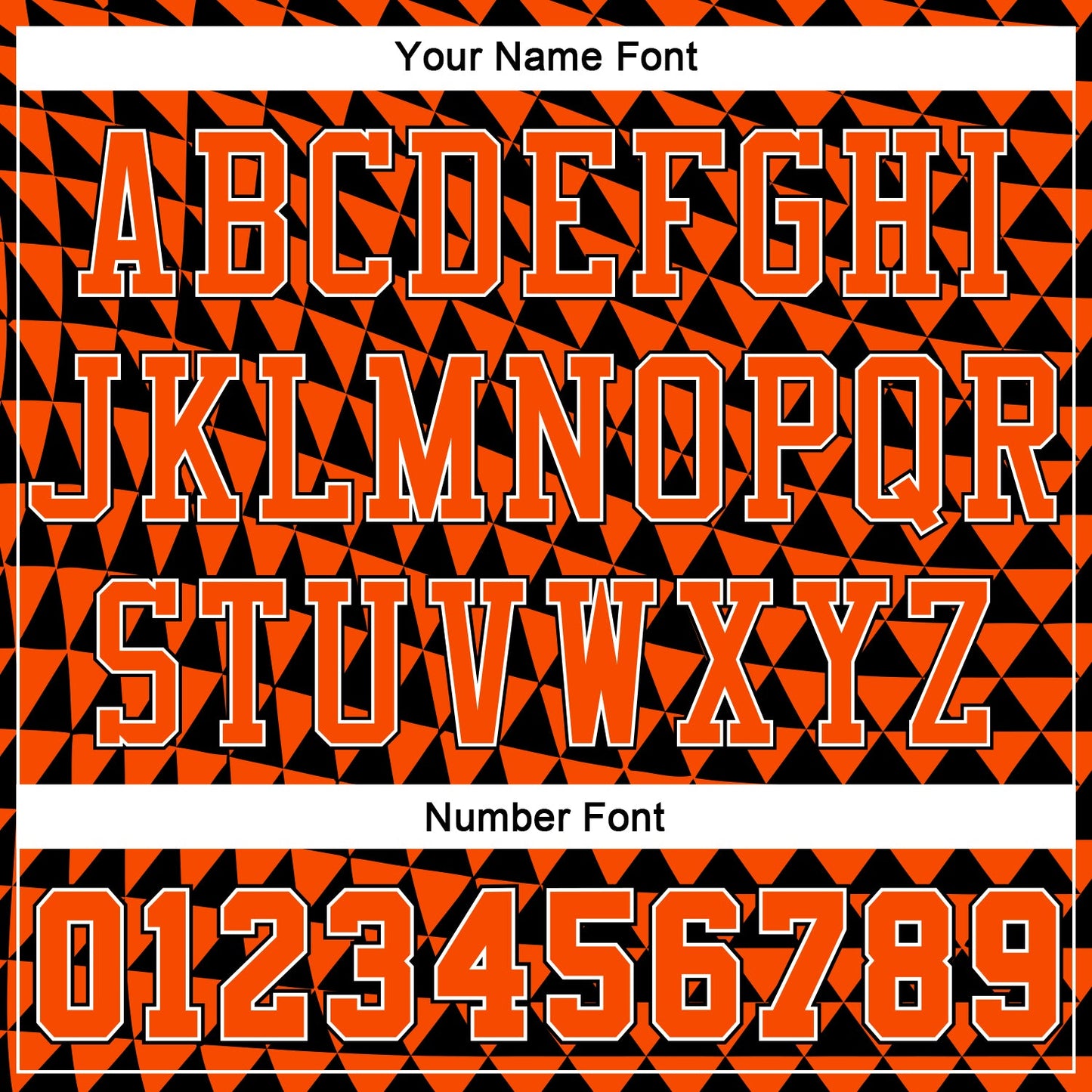 Custom Orange White-Black Triangle Shapes Round Neck Sublimation Basketball Uniform Jersey