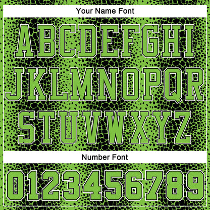 Custom Black Neon Green-White Animal Fur Print Round Neck Sublimation Basketball Uniform Jersey