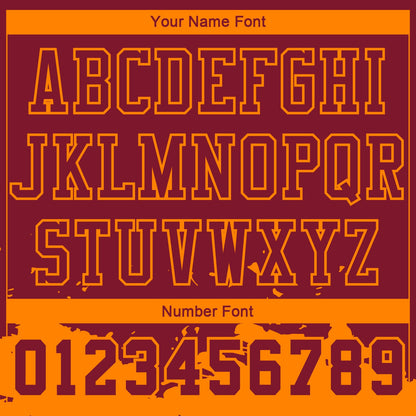 Custom Maroon Bay Orange Color Splash Round Neck Sublimation Basketball Uniform Jersey