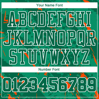Custom Green Orange-White Bright Lines Round Neck Sublimation Basketball Uniform Jersey