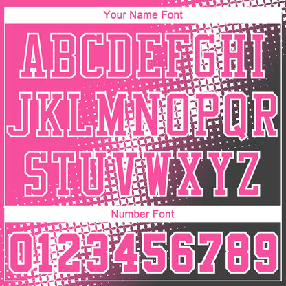 Custom Black Pink-White Gradient Two Tone Diamond Shape Round Neck Sublimation Basketball Uniform Jersey