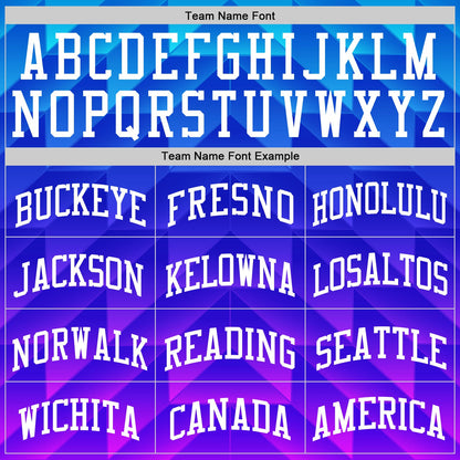 Custom Royal White-Hot Pink Gradient Geometric Shape Round Neck Sublimation Basketball Set Jersey