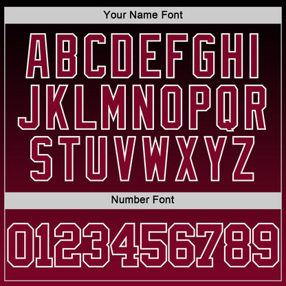 Custom Black Crimson-White Fade Fashion Round Neck Sublimation Basketball Set Jersey