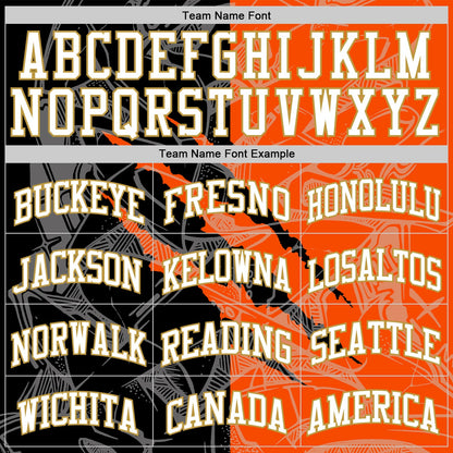 Custom Graffiti Pattern White Black Orange-Old Gold Scratch Round Neck Sublimation Basketball Set Jersey