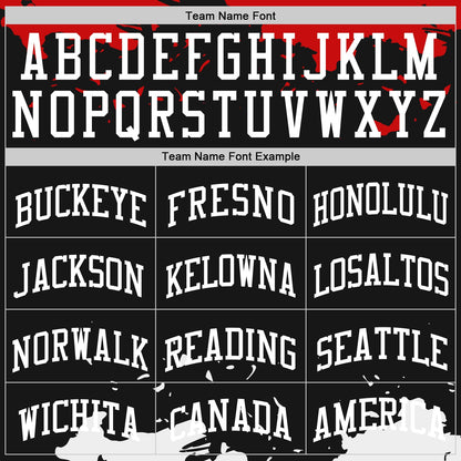 Custom Black White-Red Fragment Art Round Neck Sublimation Basketball Set Jersey