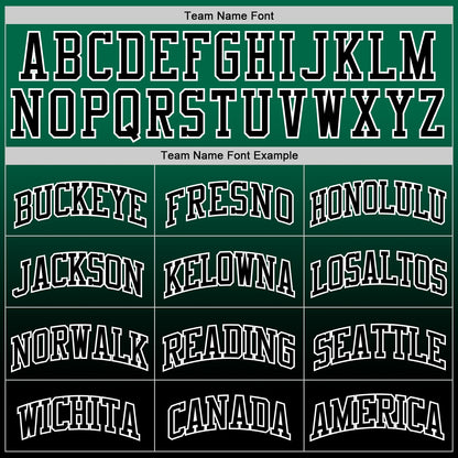Custom Kelly Green Black-White Fade Fashion Round Neck Sublimation Basketball Set Jersey