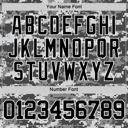 Custom Camo Black-White Round Neck Sublimation Salute To Service Basketball Set Jersey