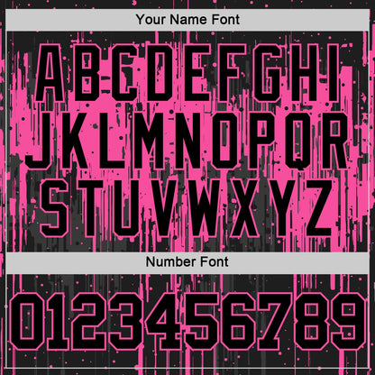 Custom Black Pink Dripping Splatter Art Round Neck Sublimation Basketball Set Jersey