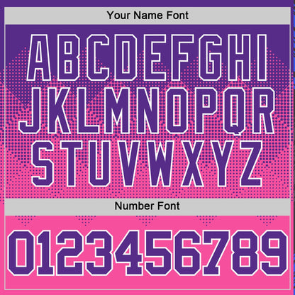 Custom Purple Pink-White Gradient Square Shapes Round Neck Sublimation Basketball Set Jersey