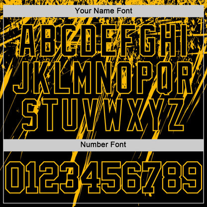 Custom Black Gold Splash Round Neck Sublimation Basketball Set Jersey