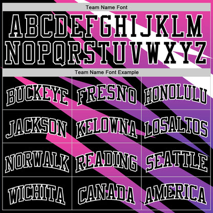 Custom Pink Black-White Line Round Neck Sublimation Basketball Set Jersey