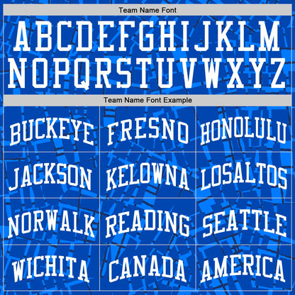 Custom Royal White Round Line Neck Sublimation Basketball Set Jersey