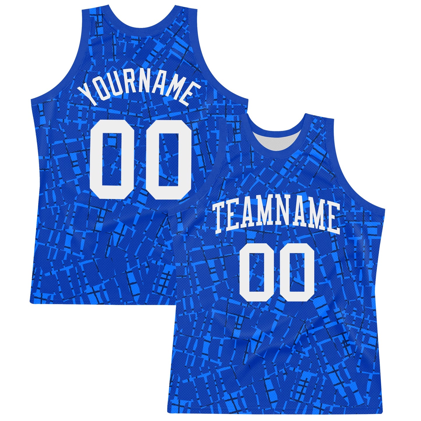 Custom Royal White Round Line Neck Sublimation Basketball Set Jersey