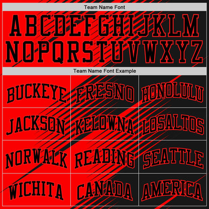 Custom Red Black Line Round Neck Sublimation Basketball Set Jersey