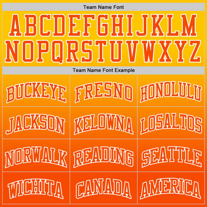 Custom Yellow Orange-White Fade Fashion Round Neck Sublimation Basketball Set Jersey