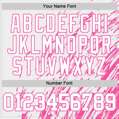 Custom White Pink Splash Round Neck Sublimation Basketball Set Jersey