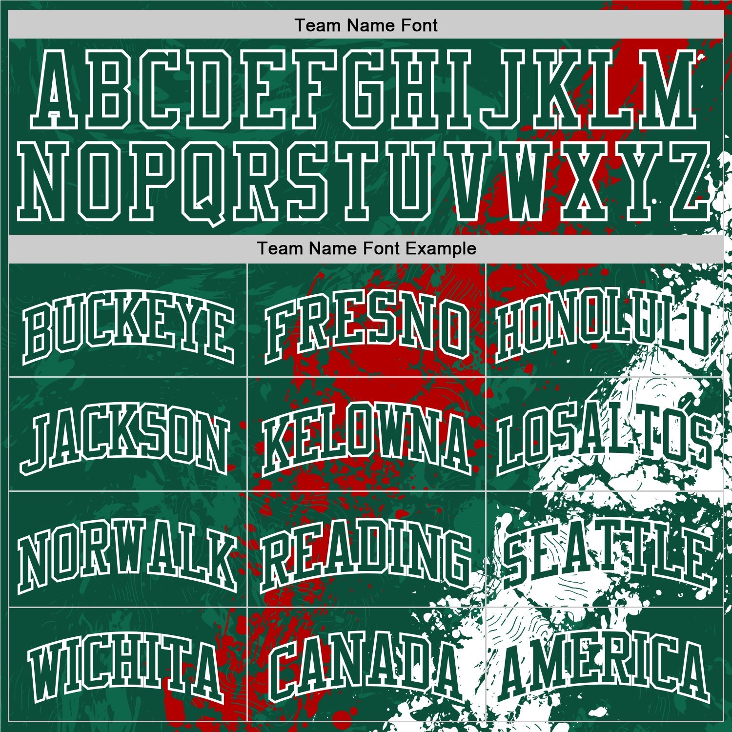 Custom Green Red-White Splash Round Neck Sublimation Basketball Set Jersey