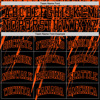 Custom Black Orange Splash Round Neck Sublimation Basketball Set Jersey