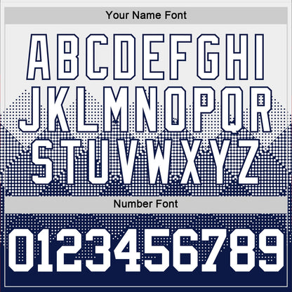Custom White Navy Gradient Square Shapes Round Neck Sublimation Basketball Set Jersey